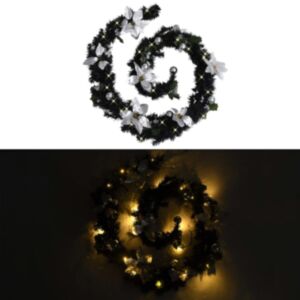 U24 Ziemassvētku vecītis ar LED gaismām melns, 2,7 m, PVC