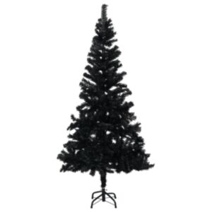 U24 mākslīgā egle ar pamatni, melna, 150 cm, PVC