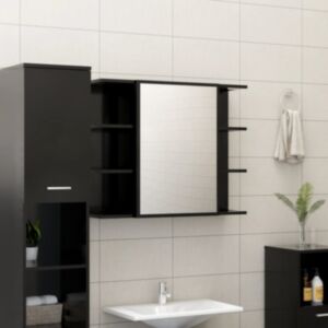 Pood24 vannitoa peeglikapp must 80 x 20,5 x 64 cm puitlaastplaat