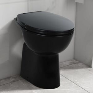 U24 augsts bezmalas keramikas tualetes pods, 7 cm augstāks, melns