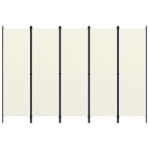 U24 5 paneļu istabas dalītājs, krēmbalts, 250 x 180 cm