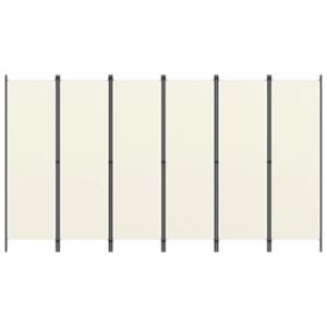 U24 6 paneļu telpas dalītājs, krēmbalts, 300 x 180 cm