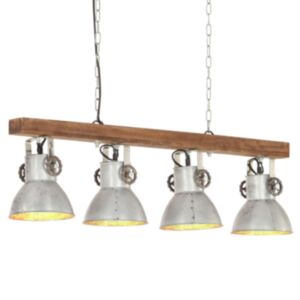 Pood24 tööstuslik laelamp, hõbedane, E27, mangopuit