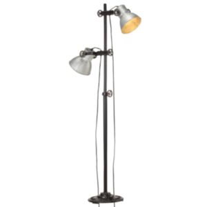 U24 grīdas lampa ar 2 toņiem, sudraba E27, čuguna