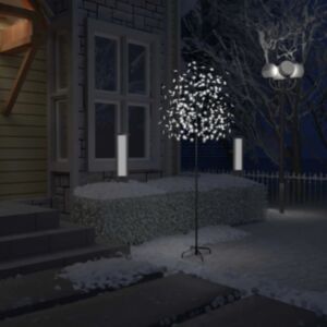 U24 Ziemassvētku eglīte 220 LED, auksti balta, ķiršu ziedi 220 cm