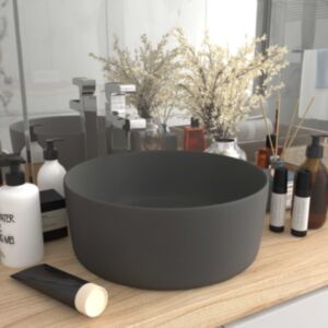 U24 luksusa izlietne apaļa, matēta tumši pelēka, 40 x 15 cm, keramika