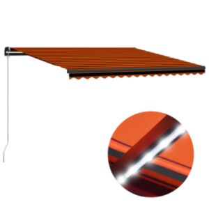 U24 manuāli izvelkams nojume, LED 450x300 cm, oranža un brūna