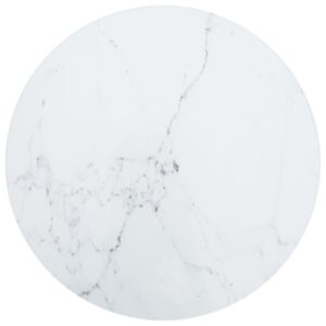 Pood24 lauaplaat, valge Ø30x0,8 cm, karastatud klaas marmordisain
