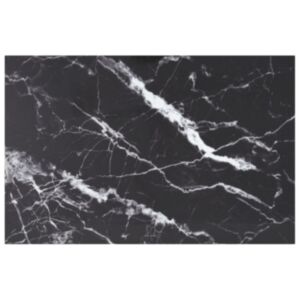 Pood24 lauaplaat, must, 100x62 cm, 8 mm, karastatud klaas marmordisain
