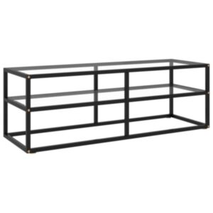 U24 TV statīvs melns rūdīts stikls, 120 x 40 x 40 cm