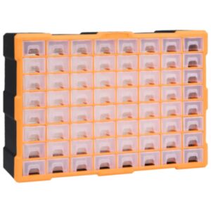 U24 organizators ar vairākām atvilktnēm ar 64 atvilktnēm 52 x 16 x 37,5 cm