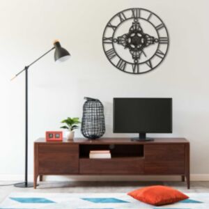 321457 Pood24 Wall Clock Silver 78 cm Metal