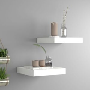 U24 sienas plaukti, 2 gab, balts, 23 x 23,5 x 3,8 cm MDF