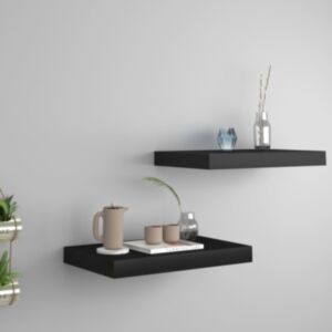 U24 sienas plaukti, 2 gab., Melni, 40 x 23 x 3,8 cm MDF