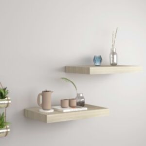 U24 sienas plaukti, 2 gab., Ozols, 40 x 23 x 3,8 cm MDF