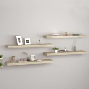 U24 sienas plaukti, 4 gabali, ozola krāsa, 90 x 23,5 x 3,8 cm MDF