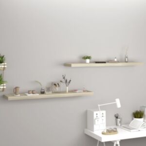 U24 sienas plaukti, 2 gab., Ozola krāsa, 120x23,5x3,8 cm MDF