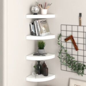 Полки U24 угловые, 4 шт, глянцевые, белые, 25 x 25 x 3,8 см МДФ