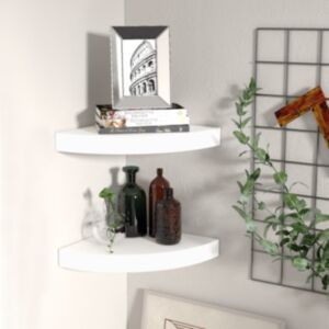 U24 stūra plaukti, 2 gab., Balts, 25 x 25 x 3,8 cm MDF