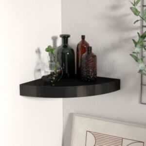 U24 stūra plaukts, melns, 25 x 25 x 3,8 cm MDF