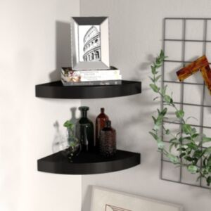 U24 stūra plaukti, 2 gab., Melni, 25 x 25 x 3,8 cm MDF