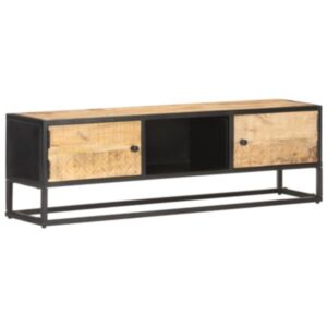 U24 televizora skapis ar cirsts durvīm 130 x 30 x 40 cm neapstrādāts mango koks