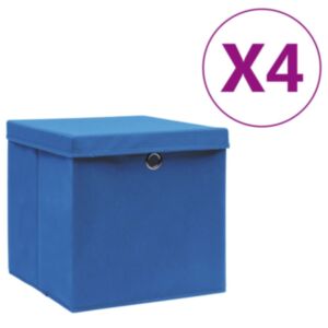Pood24 hoiukastid kaanega 4 tk, 28 x 28 x 28 cm, sinine