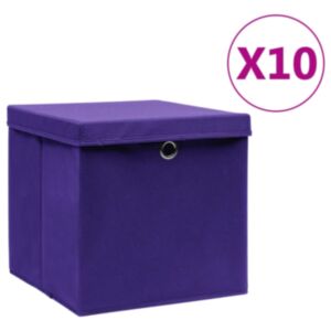 U24 uzglabāšanas kastes ar vākiem 10gb, 28x28x28 cm, violets