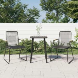 Садовые стулья U24 2 шт., черные, 58 x 59 x 85,5 см, ротанг из ПВХ