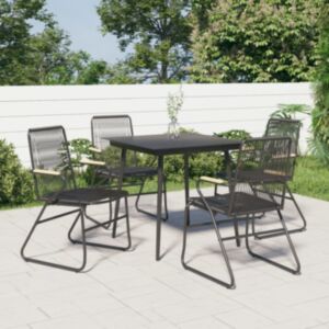 Садовые стулья U24 4 шт., черные, 58 x 59 x 85,5 см, ротанг из ПВХ