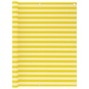 U24 balkona ekrāns, dzeltens un balts, 120 x 500 cm, HDPE