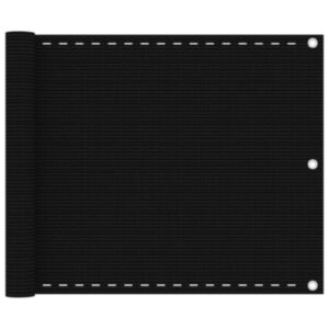 Pood24 rõdusirm, must, 75 x 600 cm HDPE