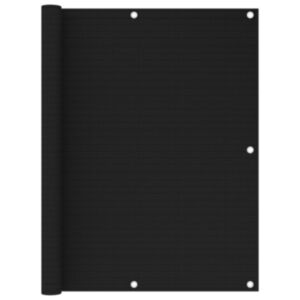 U24 balkona ekrāns, melns, 120 x 500 cm, HDPE