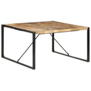 U24 pusdienu galds, 140 x 140 x 75 cm, neapstrādāts mango koks