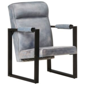 Krēsls U24, 60 x 75 x 90 cm, pelēks, īsta kazas āda