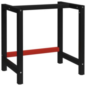 Pood24 tööpingi raam metall 80 x 57 x 79 cm, must ja punane