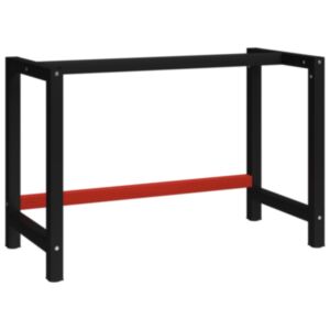 Pood24 tööpingi raam metall 120 x 57 x 79 cm, must ja punane