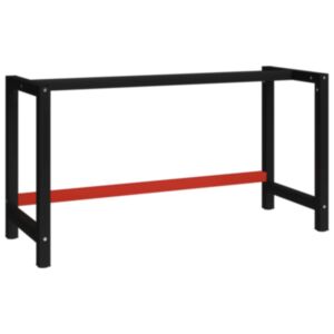 Pood24 tööpingi raam metall 150 x 57 x 79 cm, must ja punane