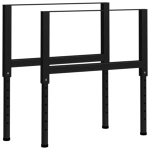 U24 regulējami darbgaldu rāmji 2 gab metāla 85x (69–95,5) cm melni