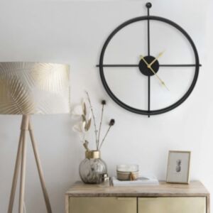 U24 sienas pulkstenis, melns, 52 cm, dzelzs