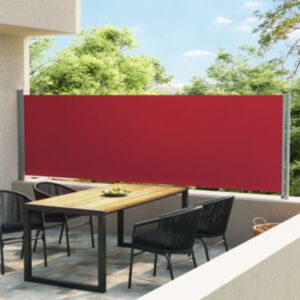 U24 noņemama terases sānu siena, 140 x 600 cm, sarkana