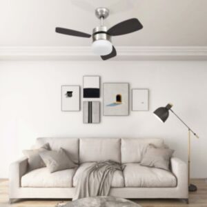 U24 griestu ventilators ar apgaismojumu un tālvadības pulti, 76 cm, tumši brūns