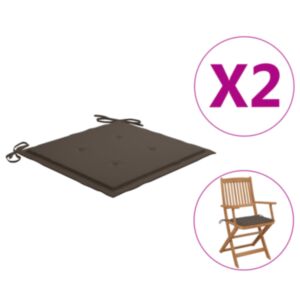 U24 подушки для садовых стульев, 2 шт, серо-коричневые, 40 x 40 x 4 см, ткань