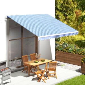 U24 tentu nomaiņas audums, zils un balts, 4 x 3,5 m