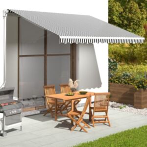 Pood24 varikatuse asenduskangas, antratsiithall ja valge, 4 x 3 m