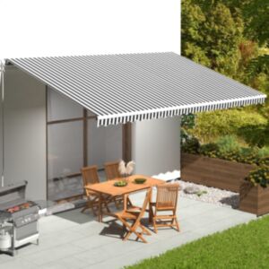 Pood24 varikatuse asenduskangas, antratsiithall ja valge, 6 x 3,5 m
