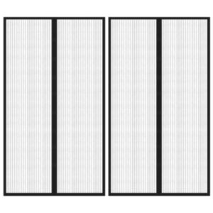 Pood24 putukakaitse uksekardinad 2 tk, magnetplokkidega must 200x80 cm