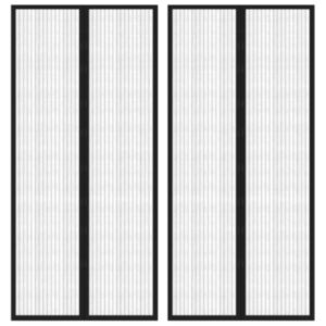 Pood24 putukakaitse uksekardinad 2 tk, magnetplokkidega must 210x90 cm