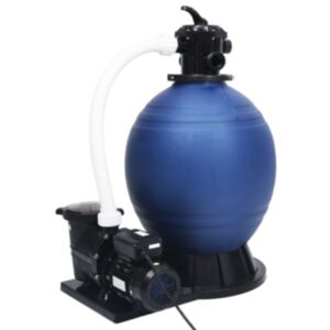 U24 smilšu filtrs ar 7 virzienu vārstu un 1000 W sūkni, zils un melns