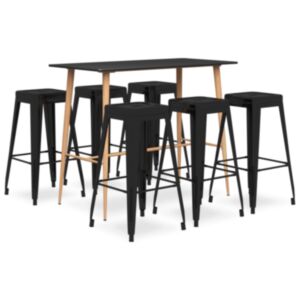 U24 7-daļu stieņu komplekts, audums, melns